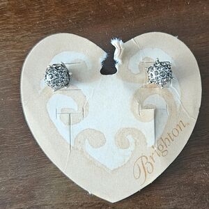 Brighton Silver Crystal Cluster Dome Stud Earrings